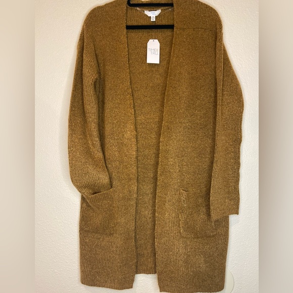 Time and Tru Sweaters - Time And Tru~NWT~Perfect Golden Fall Cardigan~Open Style~Pockets~Size M (8-10)